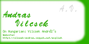 andras vilcsek business card